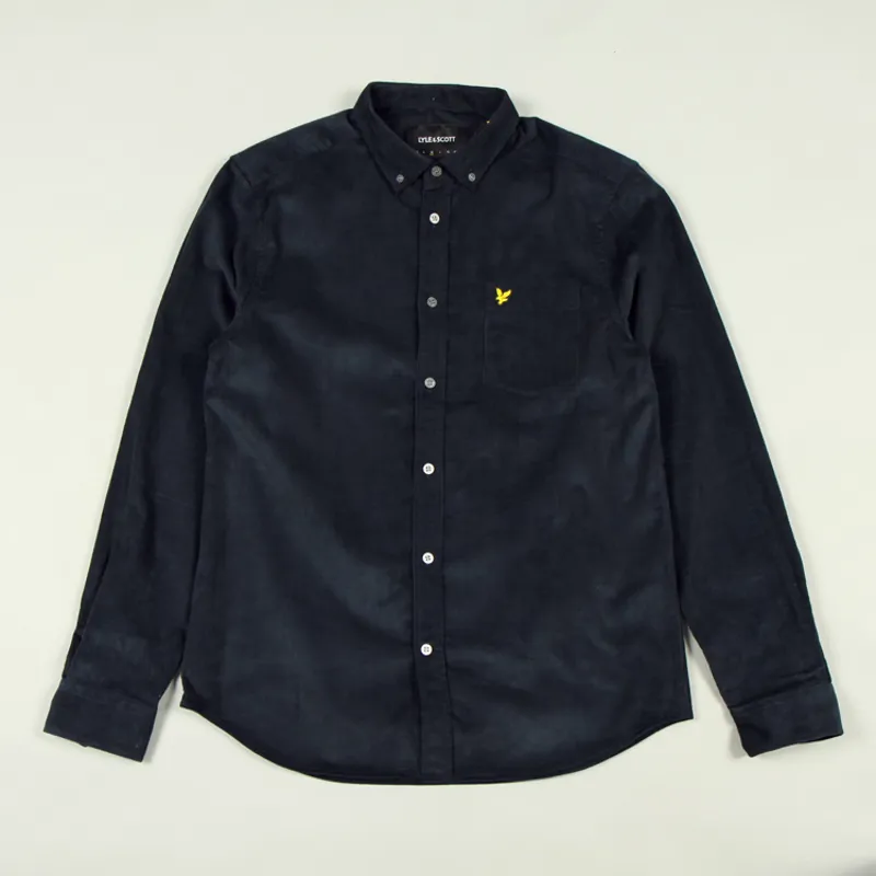 Lyle and Scott Needle Cord Shirt - Dark Navy